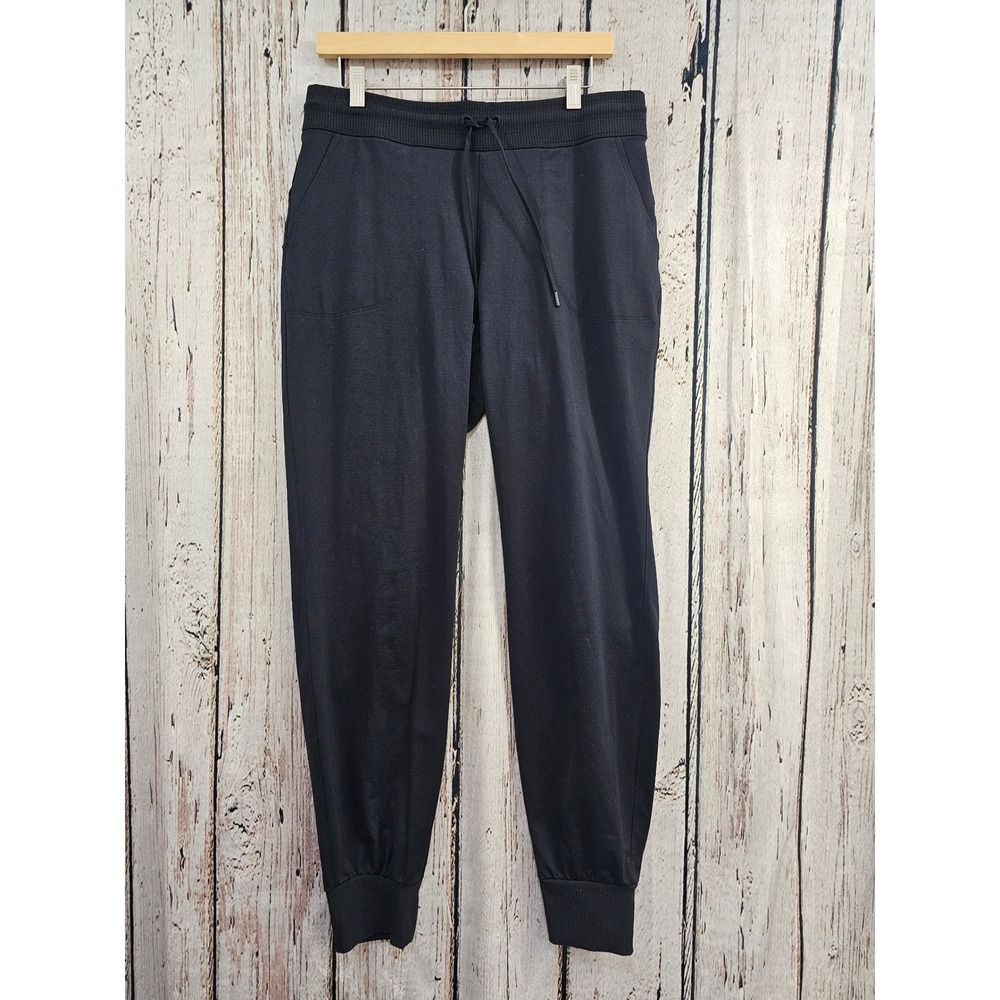 Athleta Joggers Women MT Black Solid Tall Drawstring Pockets Ribbed Cuff Stretch